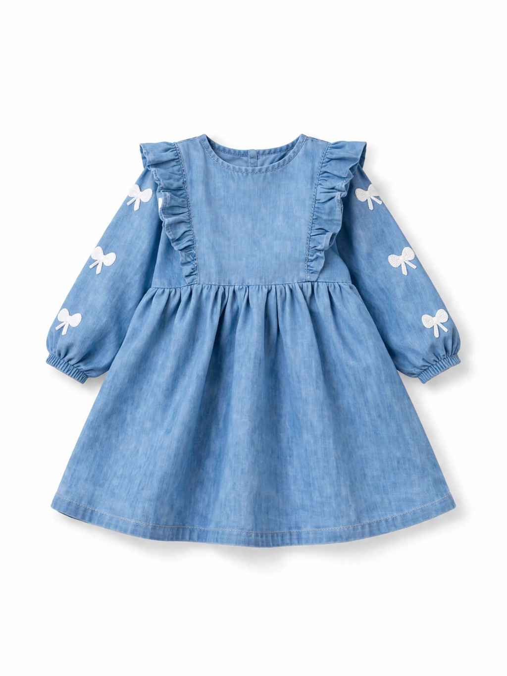 Little Swan Bow Denim Dress