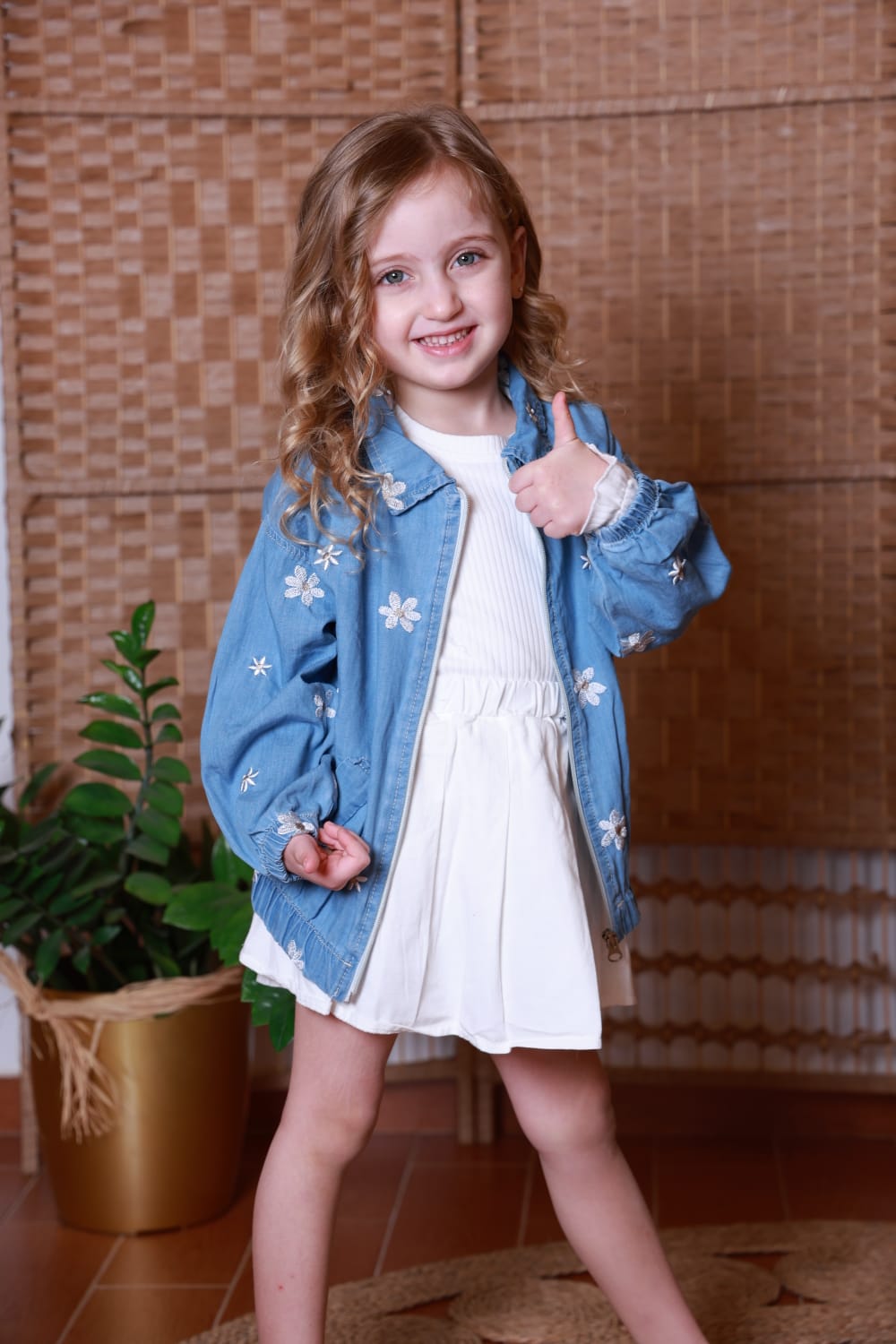 Daisy Bloom Denim Jacket