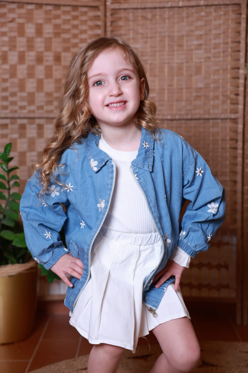 Daisy Bloom Denim Jacket