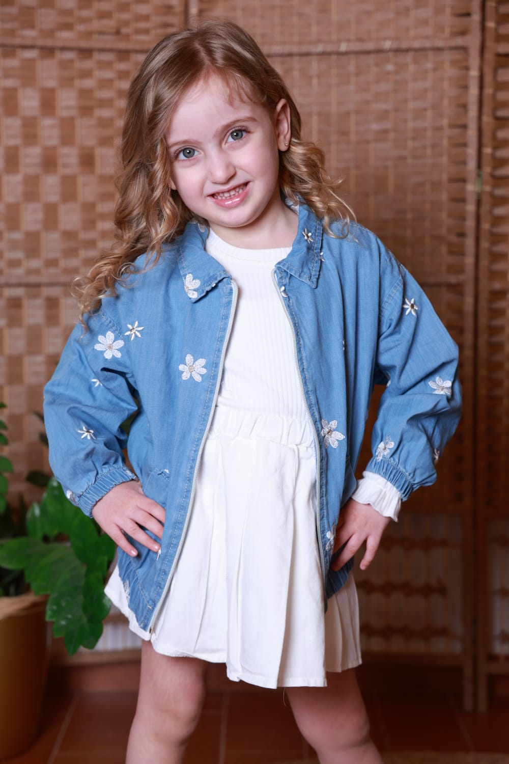 Daisy Bloom Denim Jacket