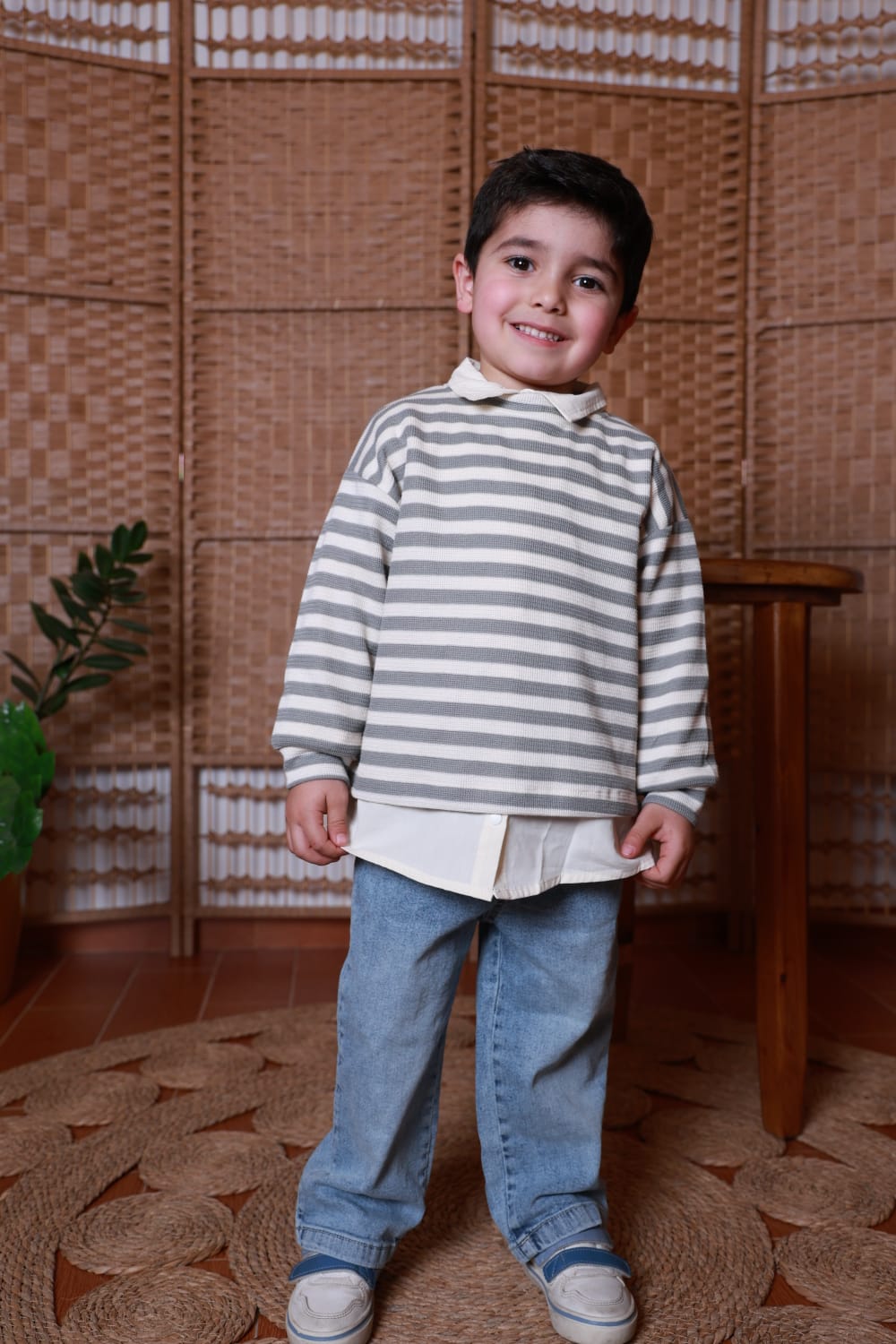 Smart Casual Striped Boys Outfit