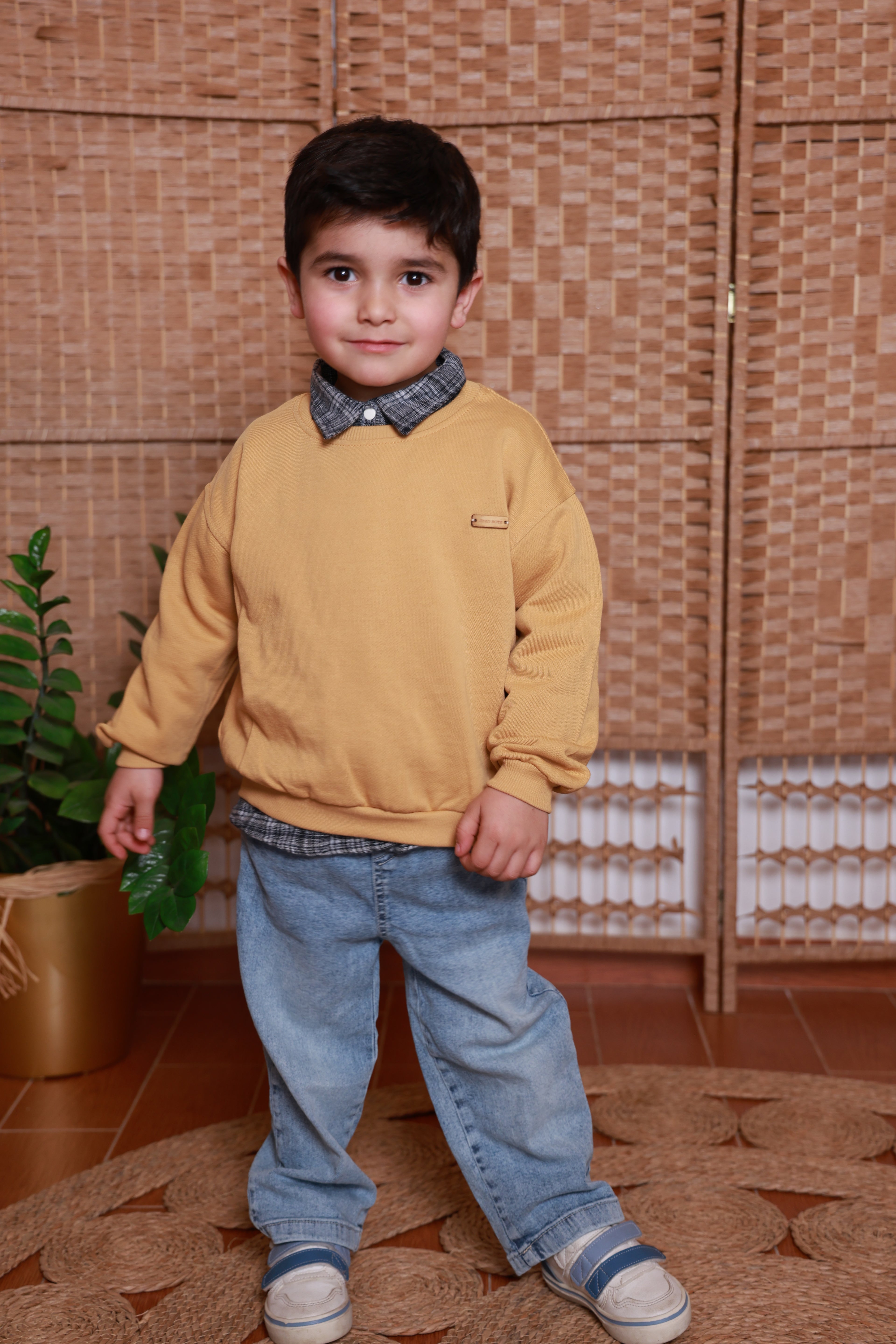 Classic Mustard Layered Kids Outfit