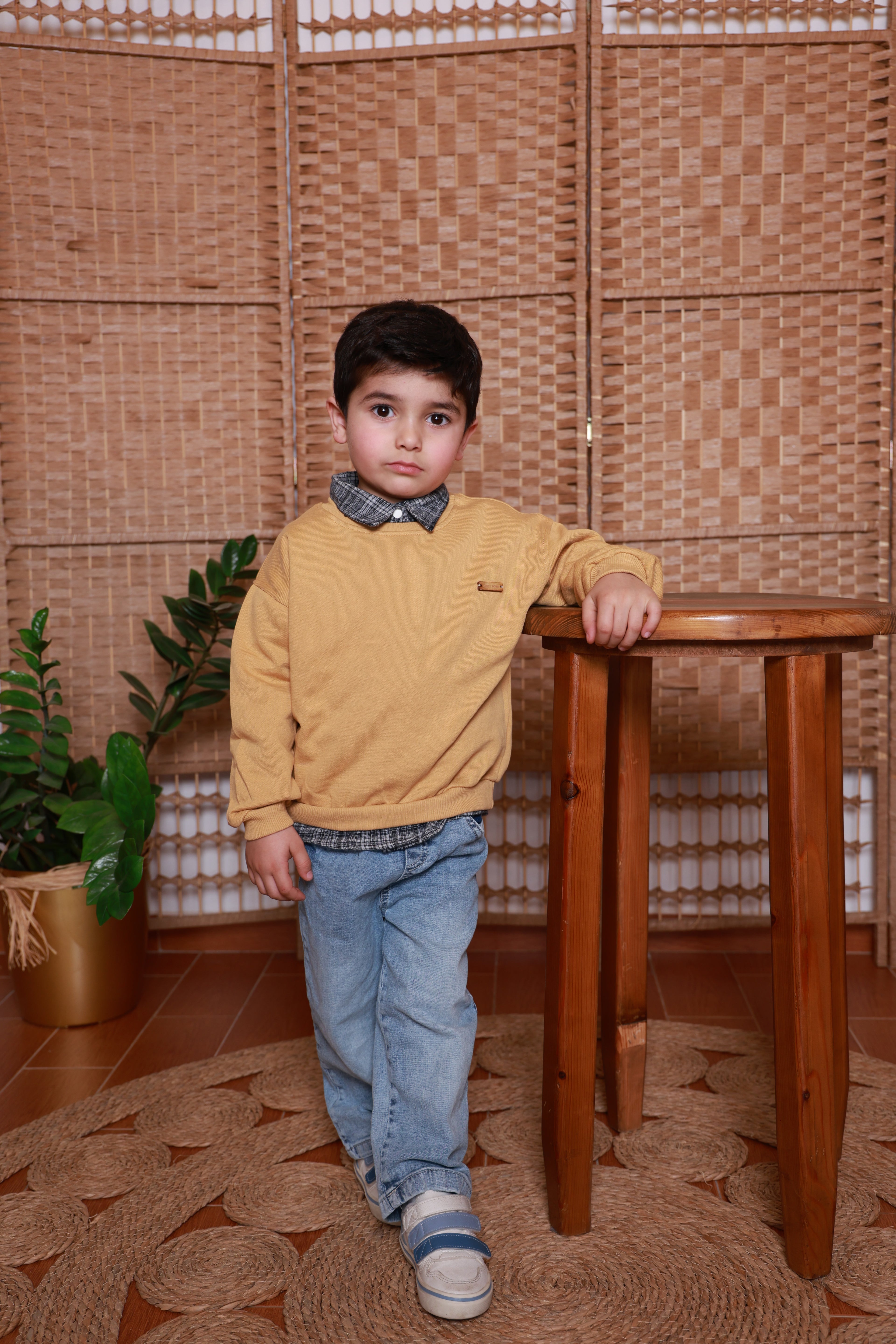 Classic Mustard Layered Kids Outfit