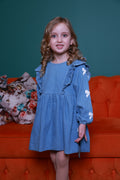 Little Swan Bow Denim Dress