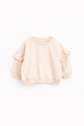 Ruffle-Shoulder Sweatshirt