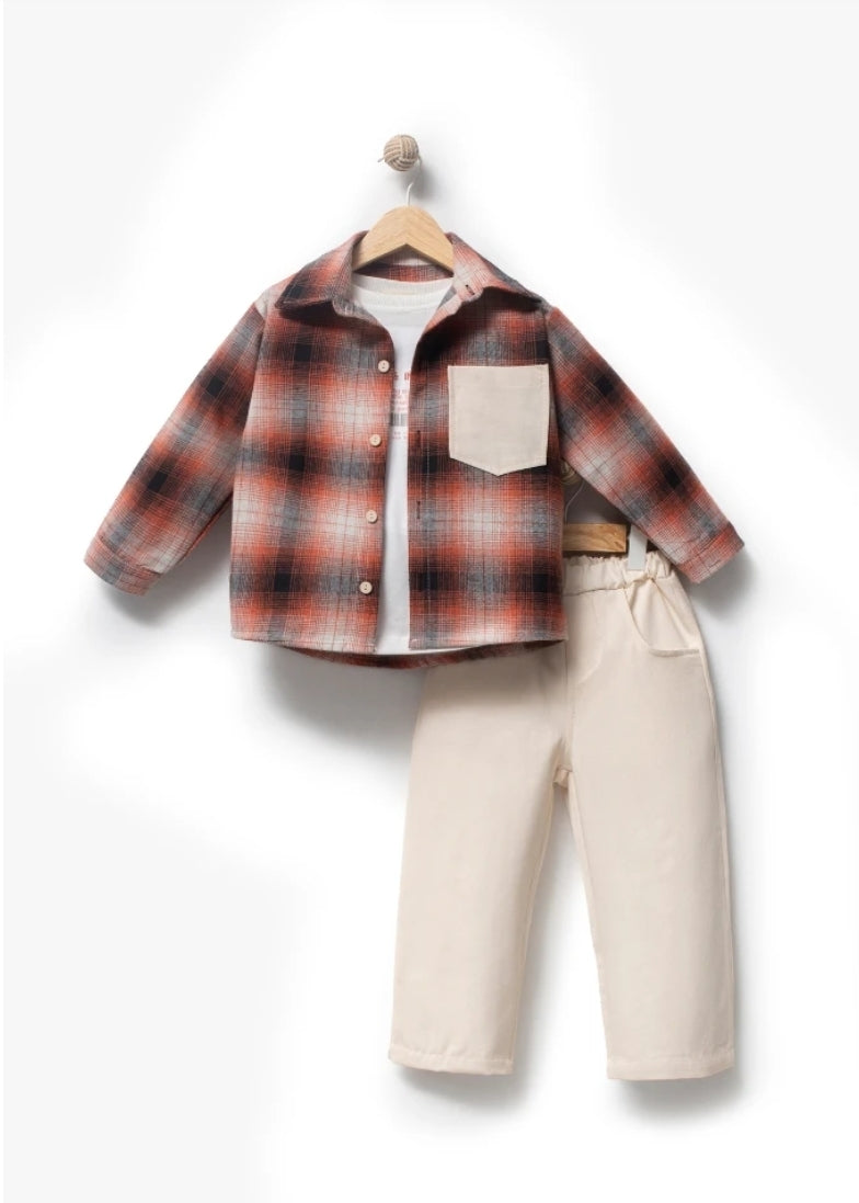 Urban Plaid Boys Outfit Set