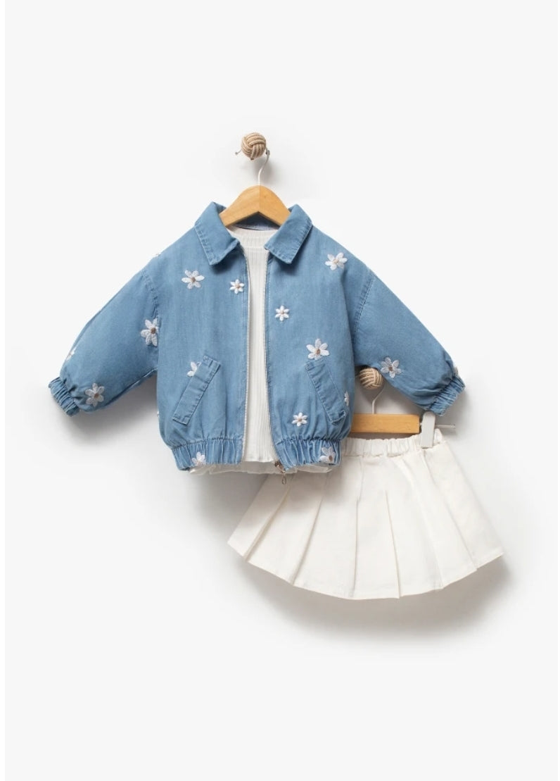 Daisy Bloom Denim Jacket