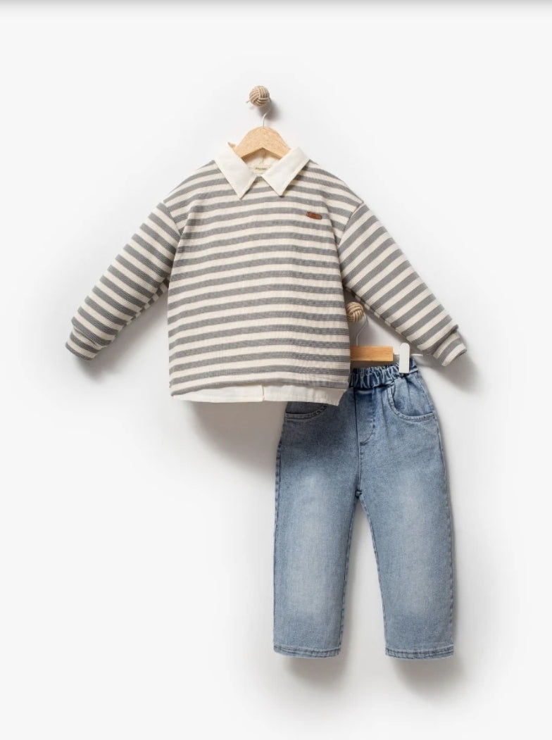 Smart Casual Striped Boys Outfit