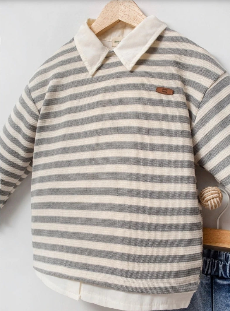 Smart Casual Striped Boys Outfit