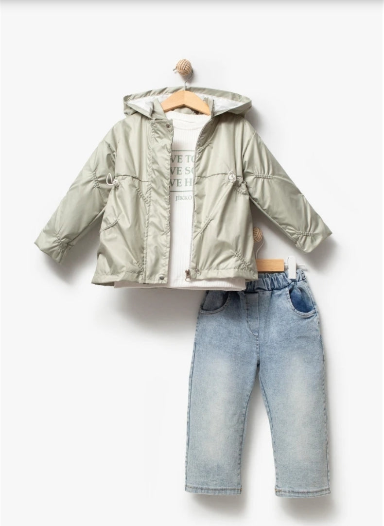 Mini Style Sage Green Girls Outfit