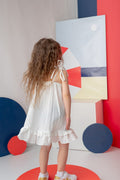 white ruffle dress