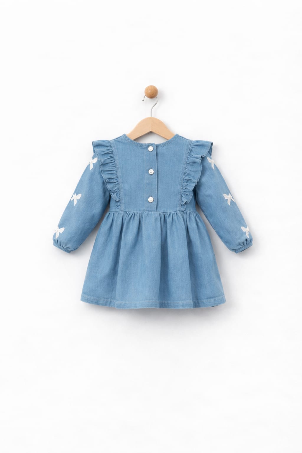 Little Swan Bow Denim Dress